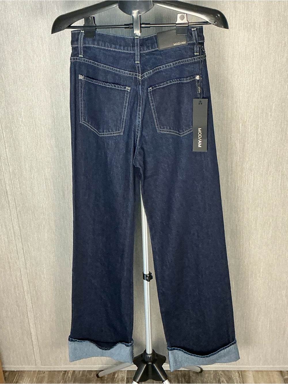Anthropologie MOD/AM Classic Straight-Leg Women's Jeans in Dark Indigo Size 27 - Picture 14 of 16